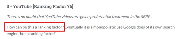 Is YouTube ranking factor?