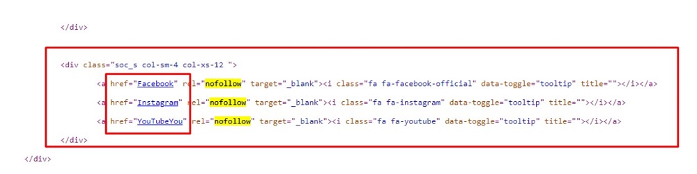 Код посилань на соц. мережі